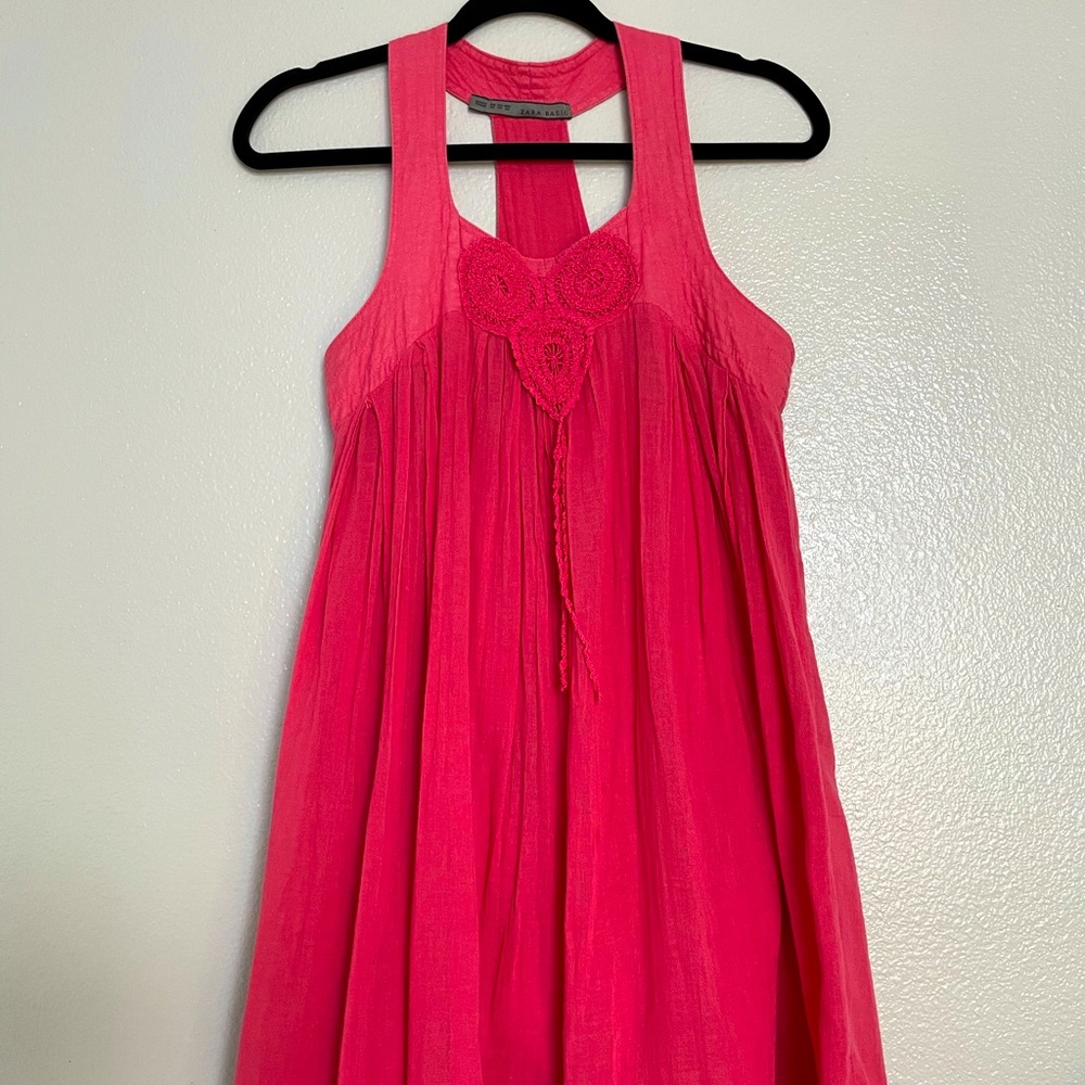 Zara Linen Coral Dress